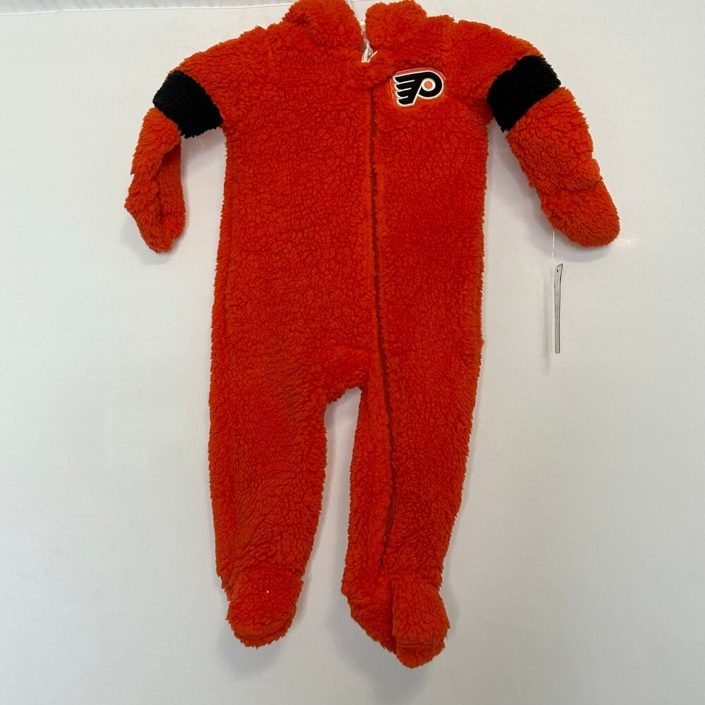 NWT NHL Philadelphia Flyers Infant Sherpa Hooded Footed Bunting 18M Orange